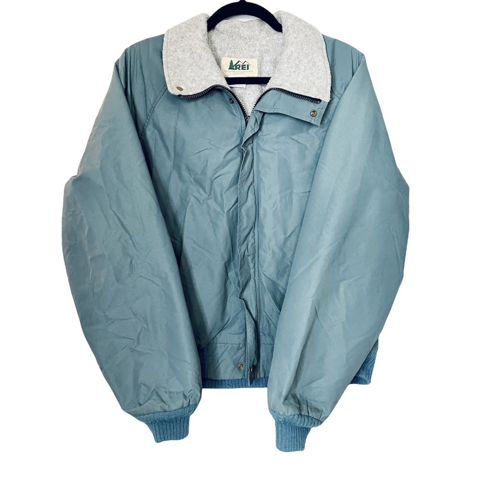 Vtg 90s REI Blue Fleece-Lined GORE-TEX JACKET Winter Hiking Ski Rain Coat Size M
